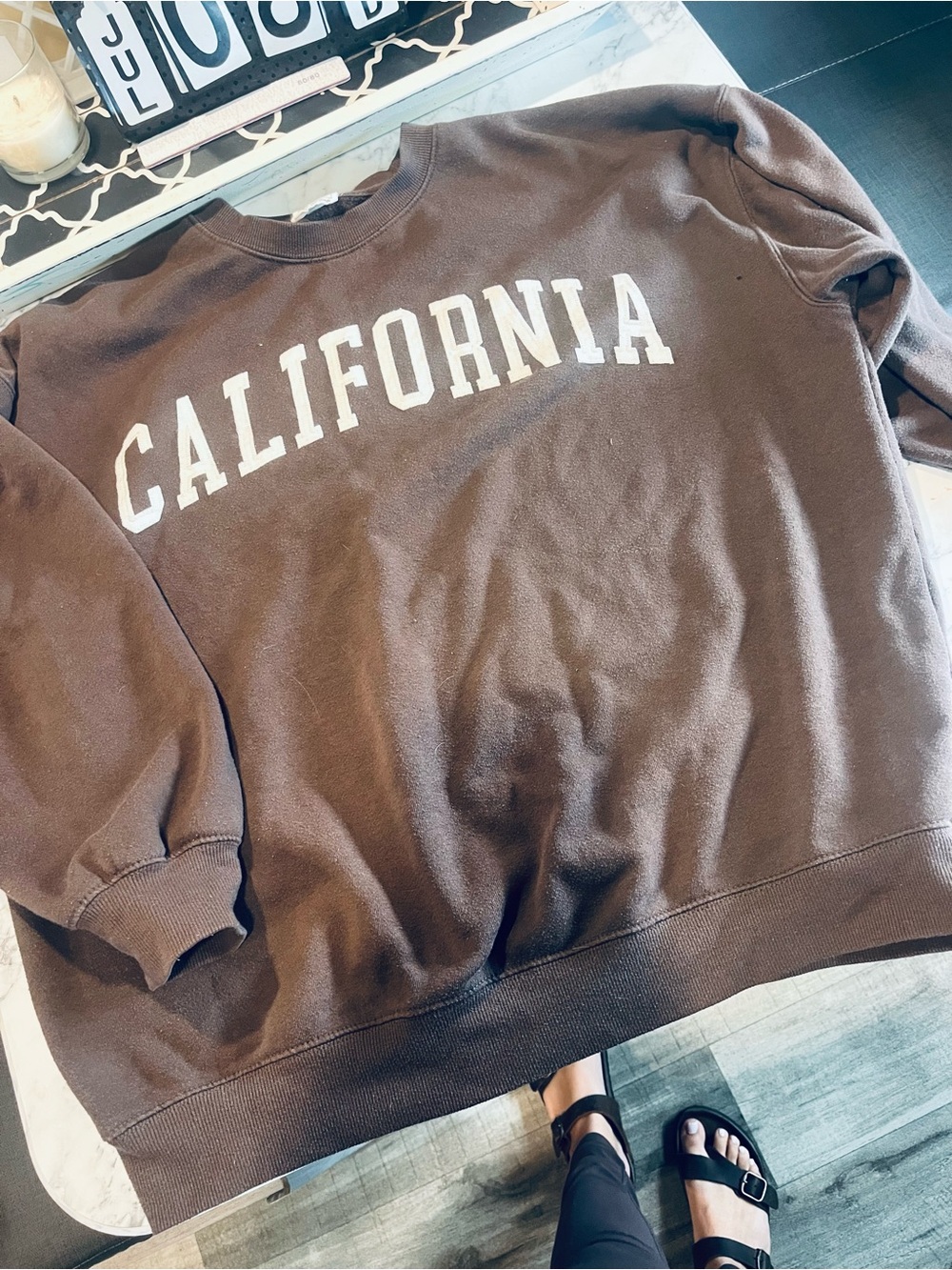California Graphic Crewneck Sweater - Brown
